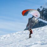 Paragleiten, Paragliding, Ski, Speedriding, Sport, Winter, Wintersport, inverno, sport invernale, sports, weiße Jahreszeit, winter, winter sports