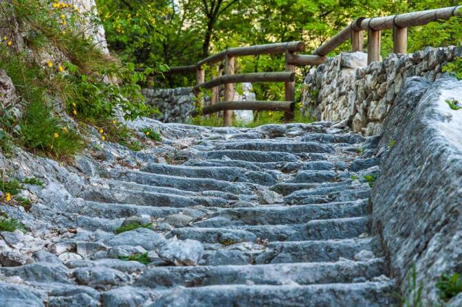 Der Ponale-Wandersteig, der uns vom Gardasee zum Ledrosee führt