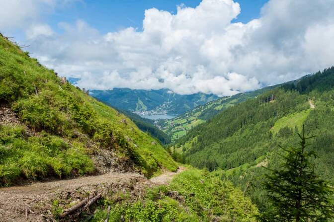 Auf dem Weg zum Hundstein - Blick auf den Zeller See