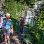 Irene, Sacra di Vallesinella, Stefanie, Vallesinella Wasserfälle, Wasserfall, wandern