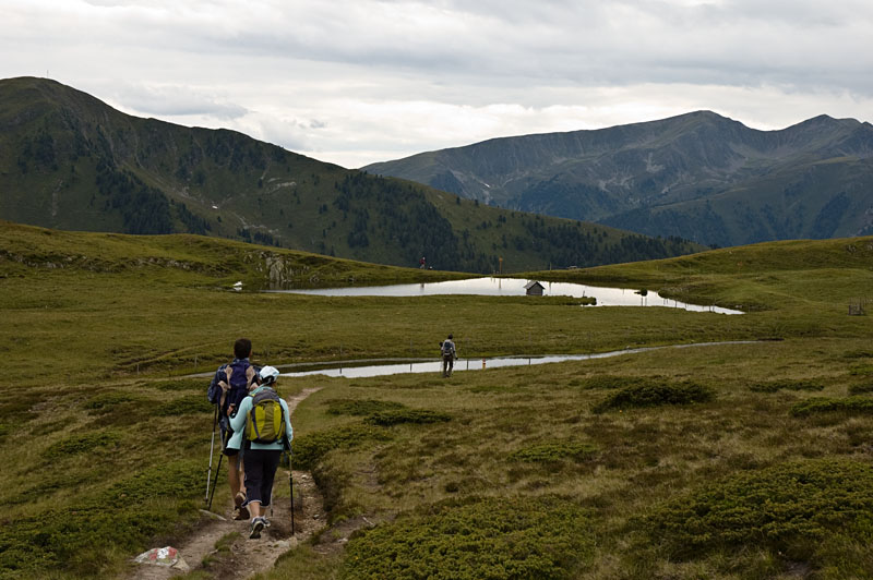 Bergwandern über ausgedehnte Almen in Südtirol