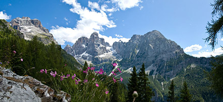 Die Brenta Dolomiten - Blick unweit der Schutzhütte Casinei