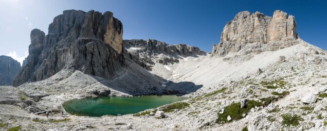 Bergsee Pisciadù See und Piz Pisciadù