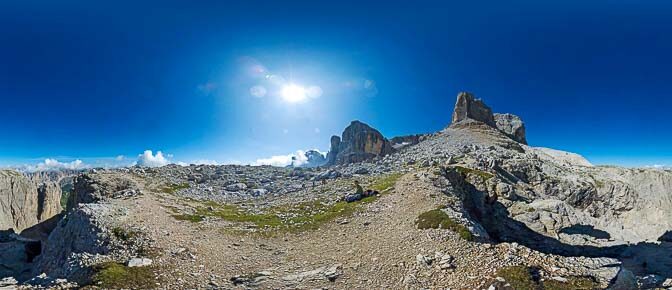 Am Ende der gesicherten Kletterpassage unweit der Pisciadù Schutzhütte