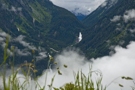 Krimmler Wasserfälle auf den Weg vom Pinzgau über den Gerlospass ins Zillertal