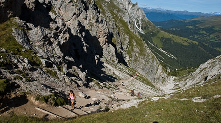 peitlerscharte Die ersten relevanten Höhenmeter hinauf zur Peitlerscharte