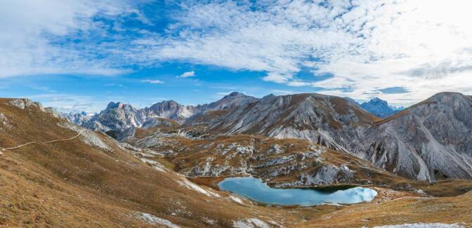 Bergsee, Muntejela de Senes, Naturpark Fanes-Sennes-Prags, Seekofel