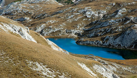 Der Hochalmsee im Naturpark Fanes Senes Prags