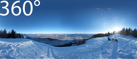 Winterausblick vom Gantkofel nach Meran und Bozen.