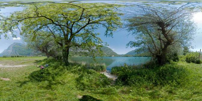 Am Südufer des Toblino See. 360° Foto.