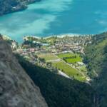 Badeort, Gewässer, Hauptstadt des Trentino, Molveno, Molveno See, See, TN, Trentino, Trento, Trient, Vogelperspektive, lago, lake