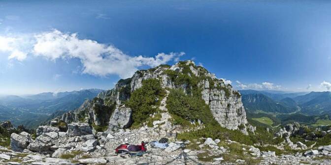 360° im Klettersteig Gaetano Falcipieri