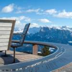 Dolomiten, Panoramaplattform, Ritten, Rittner Horn, Runder Tisch, Schlern, Schlerngebiet, Schlernmassiv, Schlernspitzen, Sciliar, Sitzgelegenheit, Winter, inverno, weiße Jahreszeit, winter