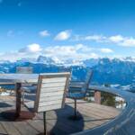 Dolomiten, Panoramaplattform, Ritten, Rittner Horn, Runder Tisch, Schlern, Schlerngebiet, Schlernmassiv, Schlernspitzen, Sciliar, Sitzgelegenheit, Winter, inverno, weiße Jahreszeit, winter