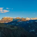 Abend, Abendlicht, Abendrot, Berg, Berge, Catinaccio, Rosengarten, Rosengartengruppe, Schlern, Schlerngebiet, Schlernmassiv, Schlernspitzen, Sciliar, Sonnenuntergang, Tagesausklang, Tagesende, evening, sera