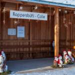 Alto Adige, Bahnhäuschen, Bahnstation, Oberbozen, Ritten, South Tyrol, Sudtirol, Sudtirolo, Suedtirol, Südtirol, Weihnachtsdekoration, Winter, inverno, weiße Jahreszeit, winter