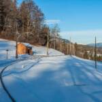 Alto Adige, Bahnstrecke, Geleis, Gleis, Gleise, Oberbozen, Ritten, Schiene, Schienen, Schnee, South Tyrol, Sudtirol, Sudtirolo, Suedtirol, Südtirol, Winter, inverno, weiße Jahreszeit, winter