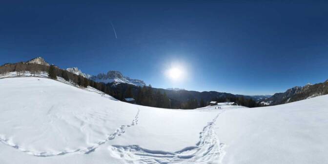 360 Plafötsch Alm: Ausblick auf den Rosengarten