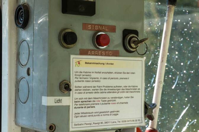 Pawigl Seilbahn – Notfall-Instruktionen