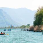 Kalterer See, Kalterersee, See, Tretboot, Tretboote, Wasser, Wassersport, aquatic sport, lago, lake, sport aquatico