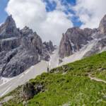 Wanderweg zur Roa Scharte, Abtei, Abteital, Badia, Berg, Berge, Europa Höhenweg 2, Gadertal, Geisler, Geisler Gruppe, Geislergruppe, Geislerspitzen, Odle, Odles, St. Martin in Thurn, Val Badia, Wanderweg, Weg, cammino, sentiero, wandern, way