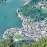 Alleghe mit Lago di Alleghe, Alleghe, Alleghe See, Gewässer, Lago di Alleghe, See, Vogelperspektive, lago, lake