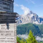 Cima Tre Scarperi, Cima Tre Scarpieri, Dolomiti di Sesto, Dreischusterspitze, Lastron dei Scarperi, Sextner Dolomiten, Wegweiser