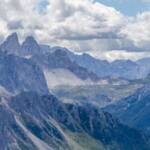 Drei Zinnen und Toblinger Knoten, Berg, Berge, Berglandschaft, Drei Zinnen, Gebirge, Gebirgslandschaft, Toblacher Knoten, Toblinger Knoten, Tre Cime, Tre Cime di Lavaredo