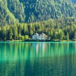 Antholzer See, Alto Adige, Antholz, Antholzer See, Antholzer Tal, Gewässer, Hotel, See, South Tyrol, Sudtirol, Sudtirolo, Suedtirol, Südtirol, lago, lake