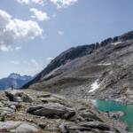 Gewässer, Gletscherlandschaft, Großer Möseler, Lappach, See, Wanderer, Wasserboden, Weißzint, lago, lake