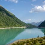 Am Ufer des Neves Stausee im Mühlwaldertal bei Lappach, Gewässer, Lappach, Neves See, Neves Stausee, Nevessee, See, Stausee, lago, lake