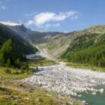 Blick auf den Großen Möseler, Bach, Firn, Gletscherfluss, Gletscherlandschaft, Großer Möseler, Lappach, Moeselegletscher, Möselegletscher