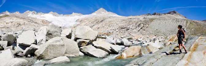 Der Ursprungbach entspringt am Neves Gletscher unter dem Großen Möseler und braust tosend zum Neves Stausee runter.