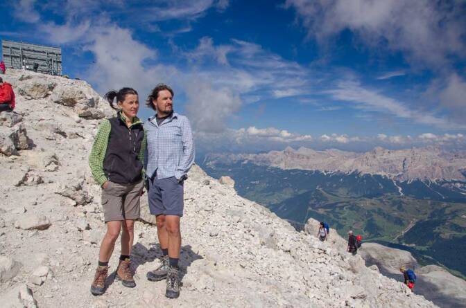 Auf dem Gipfel des Piz Boè, auf über 3.000 m über dem Meeresspiegel.