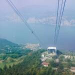 Seilbahn Malcesine-Monte Baldo, Aufstiegsanlage, Binnensee, Gardameer, Gardasee, Kabinenbahn, Kabinenumlaufbahn, Malcesine, Monte Baldo, See, Seilbahn, Seilbahn Monte Baldo, TN, Trentino, Vogelperspektive, lago, lake