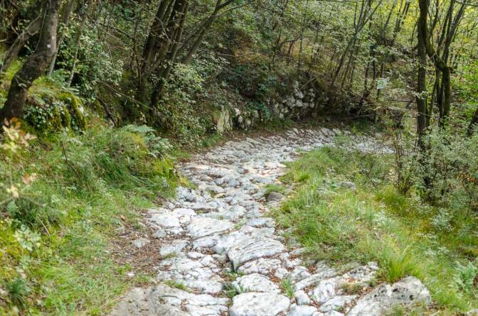 Pflasterweg hinunter zum Gardasee