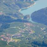 Lago di Santa Giustina, Cagnò, Catena delle Maddalene, Gewässer, Ilmenkamm, Lago di Santa Giustina, Nonsberg, Nonstal, Preghena, San Giustina See, See, Stausee, Val di Non, Valle di Non, Varollo, Vogelperspektive, lago, lake