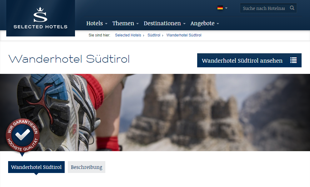 Ausgewählte Südtiroler Hotels