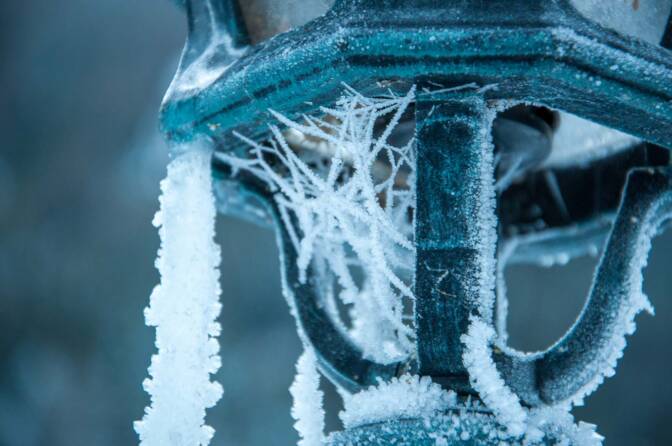 Eisweben in der Lampe