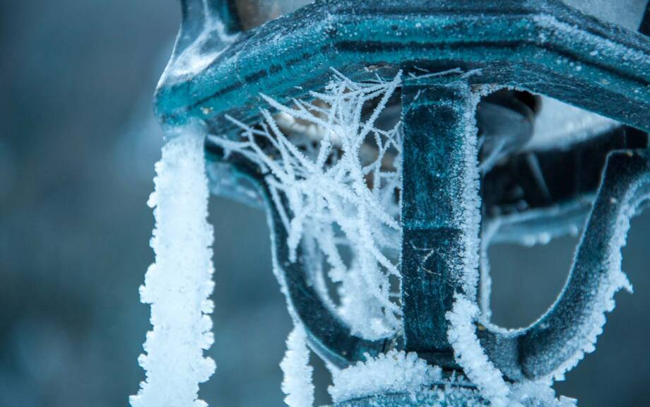 Eisweben in der Lampe