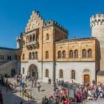 Neuschwanstein, Panoramaaufnahme, Schlosshof Neuschwanstein