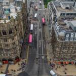 Blick auf die Princes Street Edinburgh vom Scott Monument, Edinburgh, Neustadt, Princes Street, Schotten, Schottland, Scott Monument