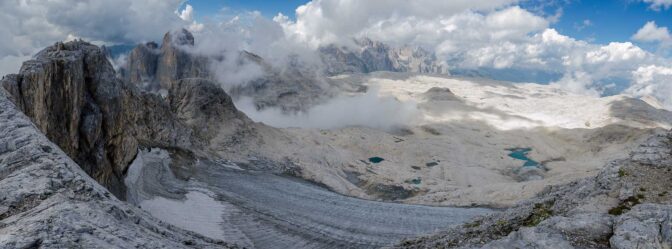 Was für ein Anblick! Die Pale di San Martino in ihrer ganzen Pracht.