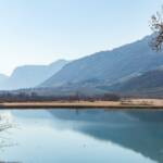 Blick vom Kalterer See nach Tramin, Kalterer See, Kalterersee, See, Wasser, lago, lake