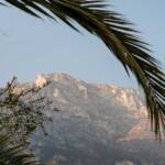 Blick Limone sul Garda zur Cima Mughera, Cima di Mughera, Limone, Limone al Garda, Limone sul Garda