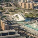 Valencia in Spanien, Bauwerk, Kulturhaus, Königin Sofia Palast der Künste, Opernhaus, Palau de les Arts, Spanien, Valencia, Vogelperspektive, modern