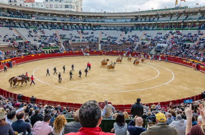 Einzug der Toreros in der Stierkampfarena (Corrida de toros) in Valencia