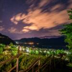 Nachtblick zum Kalterer See, Beleuchtung, Himmel, Kalterer See, Kalterersee, Nacht, Nachtaufnahme, Stern, Sterne, Sternenhimmel, Termeno, Tramin, beleuchtet, leuchtet