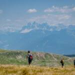 Wanderung Rittner Horn Sarner Scharte, Dolomiten, Geislerspitzen, Sarner Scharte, Wanderer