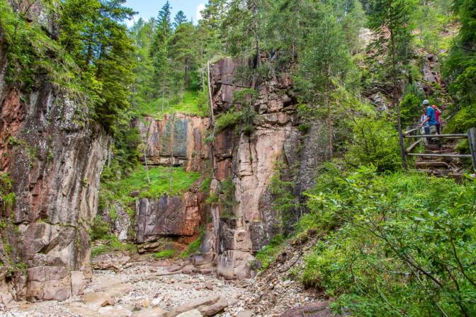 Taubenleck im unteren Teil des Geoparc Bletterbach